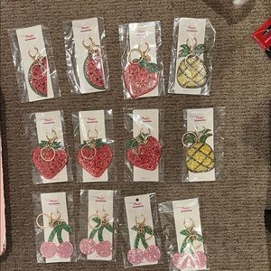 Pink Glitter Cherry Key Holder